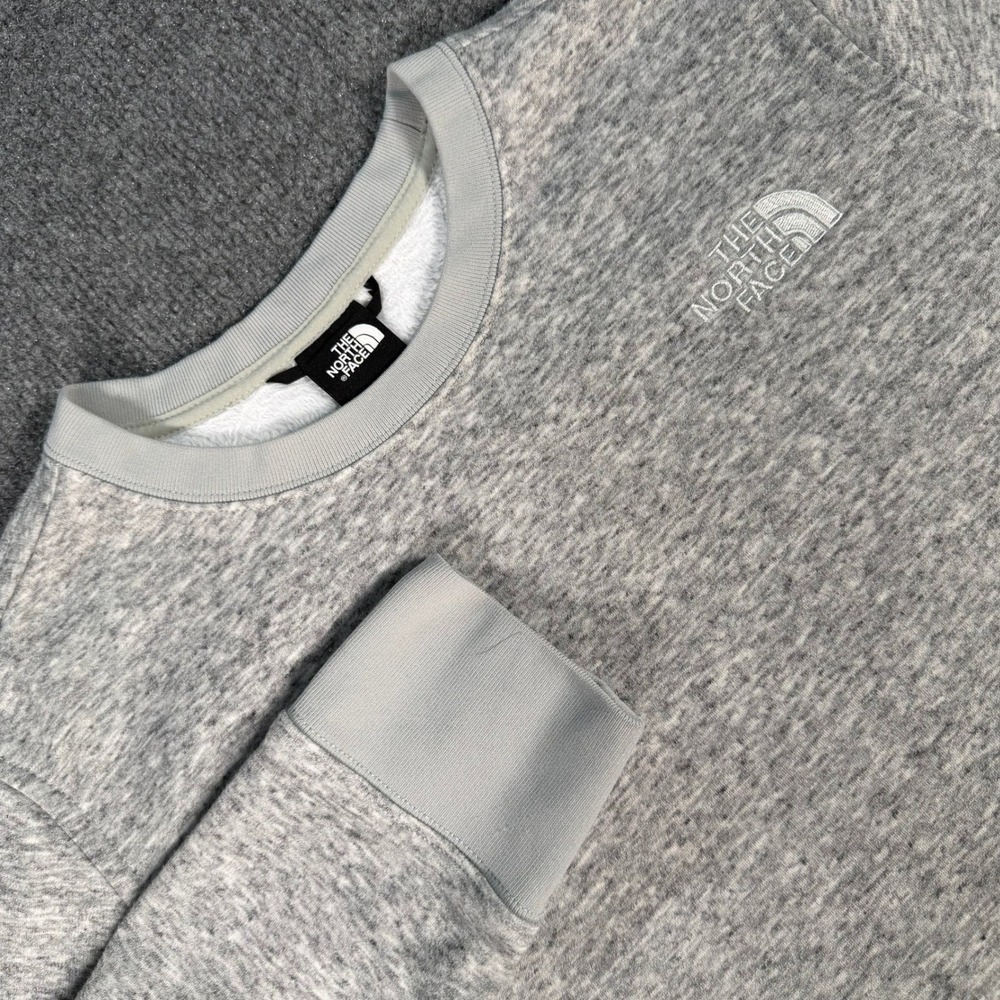 The North Face Women Grey Heather Side Snap Crewneck Sweatshirt NF0A3VKQ M #4443